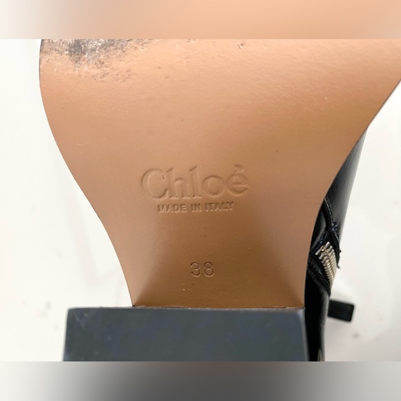 Chloe Black Leather Rylee Ankle Boots Sz 38 $950 - Picture 8 of 10